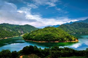 Landscape mountains lake